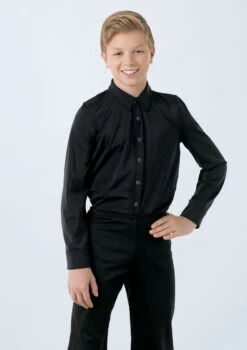 Weissman Collar Button Down Shirt -Dance Costumes 10760 Black 3994 200922154336 0019 T 72257.1698813082