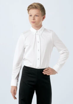 Weissman Collar Button Down Shirt -Dance Costumes 10760 white 3994 200922154337 55576.1678886728
