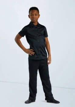 Weissman Boys Collared Shirt -Dance Costumes 12501 black 11456 black 4291 63618.1698814664