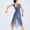 Weissman Mesh Handkerchief Hem Dress -Dance Costumes 14292 indigo 12111 33276.1692402184