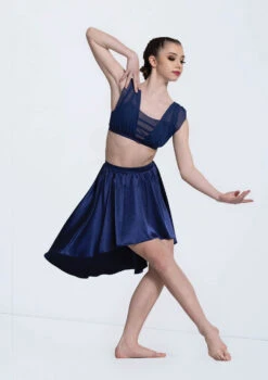 Weissman Draped Mesh Bra Top 9 Weissman Draped Mesh Bra Top -Dance Costumes 14297 navy 3020 25567.1698713206