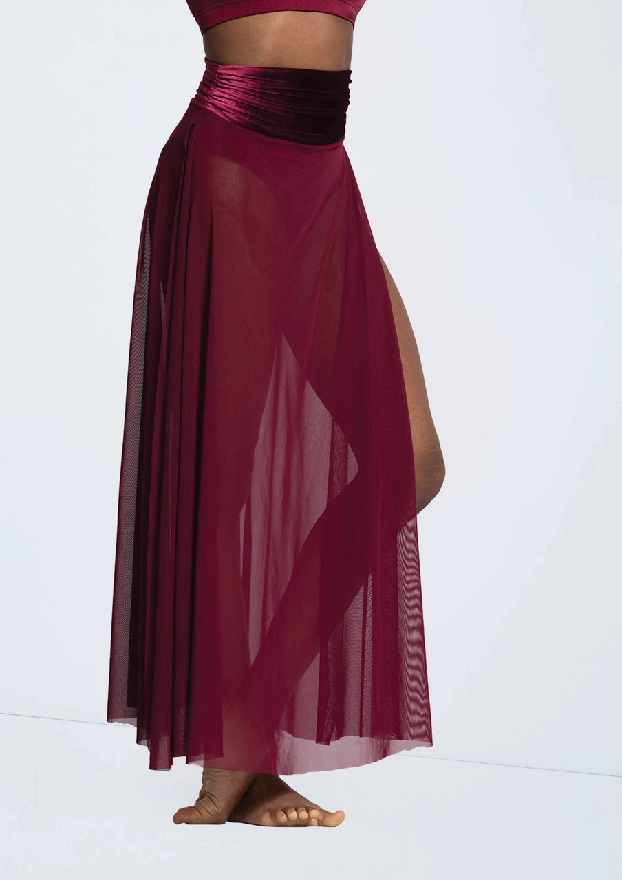 Weissman Velvet Waist Mesh Maxi Skirt 6 Weissman Velvet Waist Mesh Maxi Skirt - Image 4