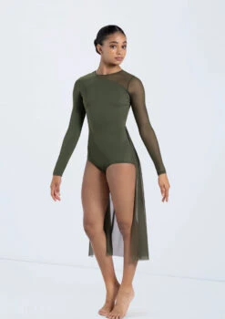 Weissman Long Sleeve Back Panel Leotard 13 Weissman Long Sleeve Back Panel Leotard -Dance Costumes 14423 olive 504 93297.1698817156