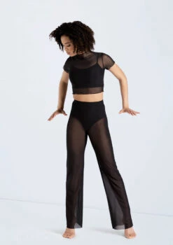 Weissman Power Mesh Wide Leg Pants -Dance Costumes 14428 black 14430 black 719 96900.1692402481