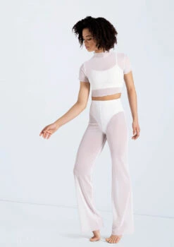 Weissman Power Mesh Wide Leg Pants -Dance Costumes 14428 white 14430 white 194 66414.1692402480