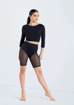 Weissman Power Mesh Biker Shorts -Dance Costumes 14429 black MT12224 black 12604 05643.1698817156