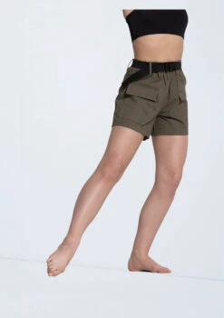 Weissman Belted Twill Cargo Shorts -Dance Costumes 14434 armygreen 9101 22844.1678889552