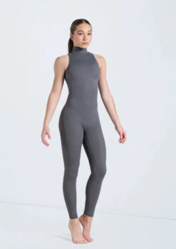 Weissman Mock Neck Sleeveless Unitard 11 Weissman Mock Neck Sleeveless Unitard -Dance Costumes 14497 gray 0259 69437.1678889720