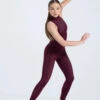 Weissman Mock Neck Sleeveless Unitard -Dance Costumes 14497 raisin 0197 46627.1678889720