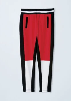 Weissman Color Block Jogger Pants -Dance Costumes AH11232 redwhite 2799 56876.1678890538