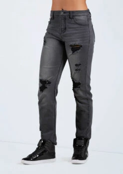 Weissman Slashed Boyfriend Jeans -Dance Costumes AH11504 blackdenim 6205 91471.1698840265