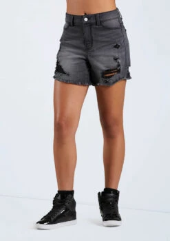 Weissman Slashed Jean Shorts -Dance Costumes AH11505 blackdenim 166314 87107.1698450135