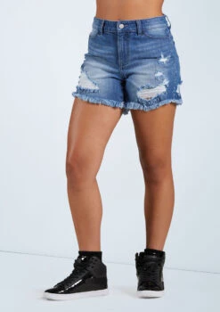 Weissman Slashed Jean Shorts -Dance Costumes AH11505 mediumwash 166372 1057 T 54891.1698450134