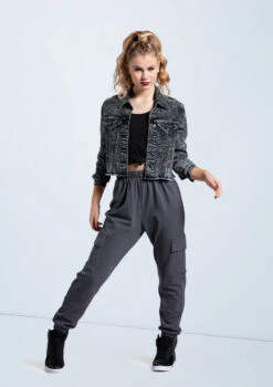 Weissman French Terry Cargo Pants -Dance Costumes AH11507 blackacidwash AH12728 gray 037 70224.1697719843