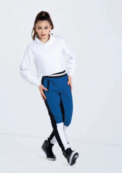 Weissman Color Block Jogger Pants -Dance Costumes AH11509 white AH11232 royal white 487 11081.1678890539