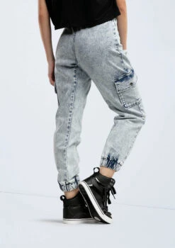 Weissman Denim Cargo Pocket Joggers -Dance Costumes AH13168 acidwash 1849 30801.1674261650