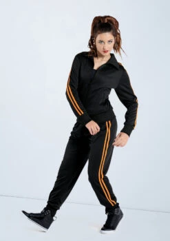 Weissman Stripe Sleeve Track Jacket -Dance Costumes AH9280 blackember AH9281 blackember 983 57238.1678890724