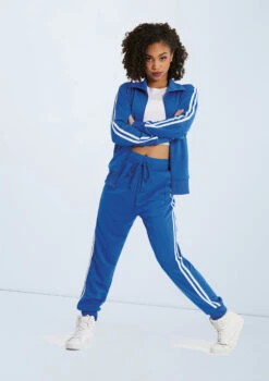 Weissman Stripe Sleeve Track Jacket -Dance Costumes AH9280 royal AH9281 royal 129095 92281.1698840280