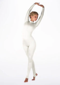 Alegra Shiny Aspen Catsuit -Dance Costumes ALC0292 MAIN WHT 81755.1678871304