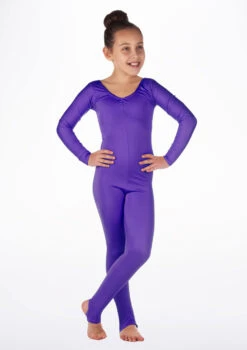 Alegra Girls Shiny Blaine Catsuit -Dance Costumes ALC5290 MAIN PUR 39752.1675211025