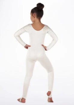 Alegra Girls Shiny Blaine Catsuit -Dance Costumes ALC5290 MAIN WHT 70230.1675211017