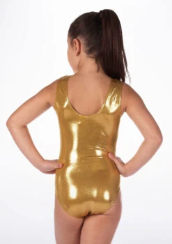 Alegra Girls Metallic Senna Leotard -Dance Costumes ALL5214 BACKM GLD 22703.1678873778