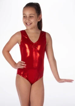 Alegra Girls Metallic Senna Leotard -Dance Costumes ALL5214 MAIN RED 99478.1678873778