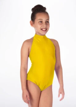 Alegra Girls Shiny Nola Leotard -Dance Costumes ALL5217 MAIN YEL 28623.1678874243