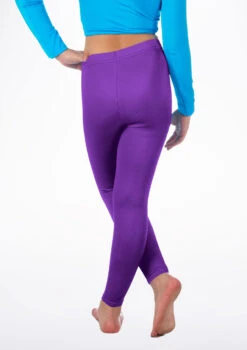 Alegra Girls Shiny Footless Leggings -Dance Costumes ALP5204 BACKM PUR 00248.1678875192