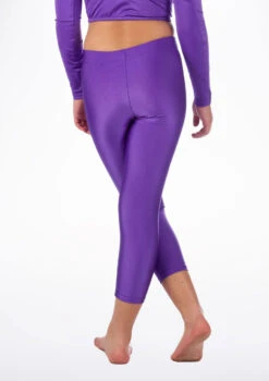 Alegra Girls Shiny Crop Leggings -Dance Costumes ALP5206 MAIN PUR 69763.1678876136