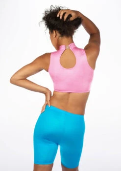 Alegra Shiny Maris Dance Crop Top -Dance Costumes ALS0264S MAIN PNK 36098.1678878185
