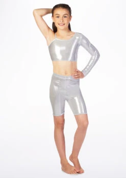 Alegra Girls Metallic Echo Dance Top -Dance Costumes ALS5252 MAIN MSL 51727.1678878266