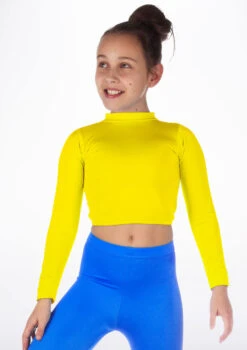 Alegra Girls Shiny Raya Dance Top -Dance Costumes ALS5267 MAIN YEL 03883.1678878576