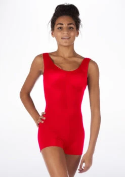 Alegra Shiny Hotpant Unitard -Dance Costumes ALU0235 MAIN RED 36865.1678879741