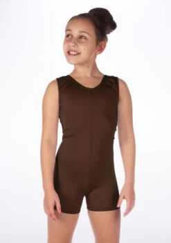 Alegra Girls Shiny Hotpant Unitard -Dance Costumes ALU5235 MAIN BRN 23208.1678879783