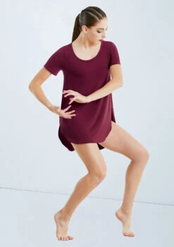 Weissman Oversized Favorite Tee Dress -Dance Costumes D10565 blackcherry 432 21292.1698450226