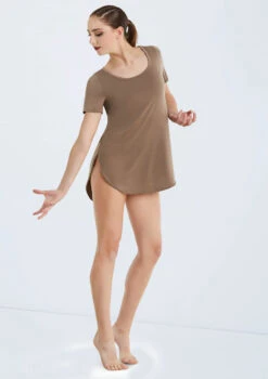 Weissman Oversized Favorite Tee Dress -Dance Costumes D10565 mocha 319 84798.1678890769