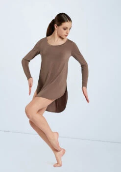 Weissman Long Sleeve Favorite Tee Dress 11 Weissman Long Sleeve Favorite Tee Dress -Dance Costumes D11166 mocha 1904 04682.1678890814