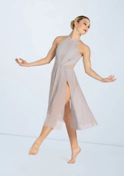 Weissman High Neck Halter Dress -Dance Costumes D11656 softgray 2946 18580.1678890832