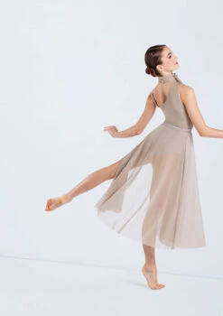 Weissman One Shoulder Tied Neck Dress -Dance Costumes D13079 latte 764 42158.1698840476