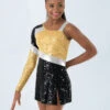 Weissman Colorblock Sequin Dress -Dance Costumes D9691 gold black 1269 27643.1678890973