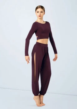 Weissman Spliced Jogger Pants -Dance Costumes MJ12211 raisin MJ12237 raisin 4624 06862.1678891023