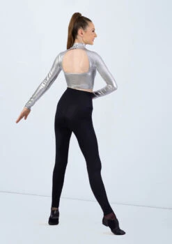 Weissman Premium Metallic Crop Top -Dance Costumes ML12486 silver MT7447 0485 51121.1678891096