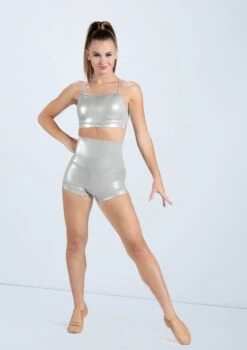 Weissman Metallic Racerback Bra Top -Dance Costumes ML2962 ML7009 silver 0031 47600.1678891096