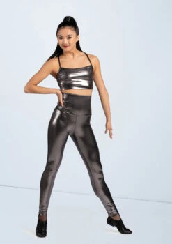 Weissman High Waist Metallic Leggings -Dance Costumes ML2962 gunmetal ML9062 gunmetal 9560 53521.1698840495