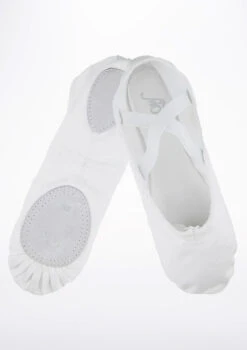 Move Dance Split Sole Canvas Ballet Shoe - White -Dance Costumes MOB0007 MAIN WHT 83841.1678928326