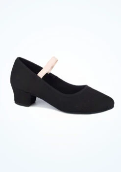 Move Dance Julie Canvas Character Shoe 1.5" Cuban - Black -Dance Costumes MOK0020 MAIN BLK T 04332.1695432183