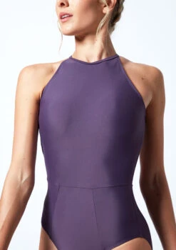 Move Dance Valentina High Neck Leotard -Dance Costumes MOL0805 PUR CLOSE UP FRONT 1 00731.1678884307