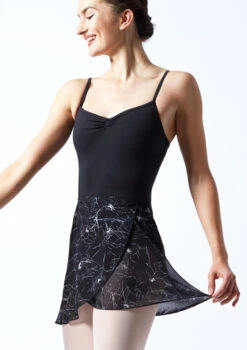 Move Dance Floral Print Wrap Dance Skirt - Black 9 Move Dance Floral Print Wrap Dance Skirt - Black -Dance Costumes MOR0406 BLK FRONT 1T 13499.1689636867