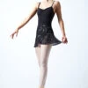 Move Dance Floral Print Wrap Dance Skirt - Black -Dance Costumes MOR0406 BLK FRONT 1 44122.1678884690